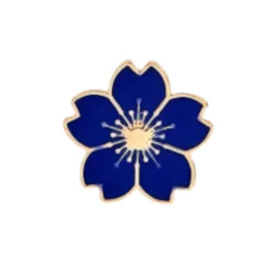 Brooch - Flower - Blue