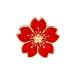 Brooch - Flower - Red