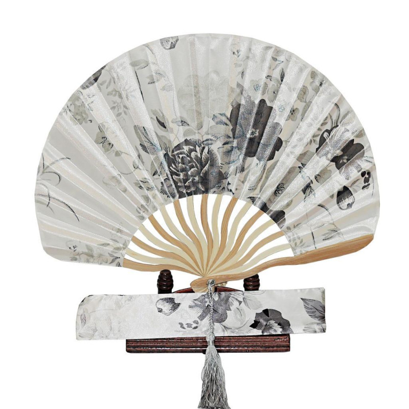  Fan - Wavy shell-shaped with case - Black and white