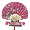  Fan - Wavy shell shaped with case - Rose red
