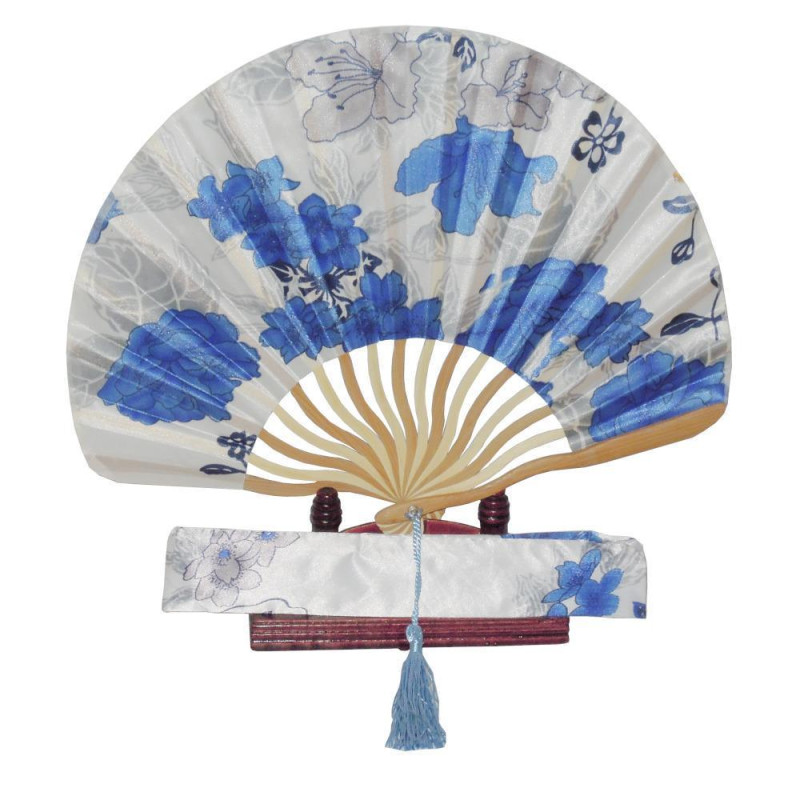  Fan - Bold shell-shaped with case - White/blue