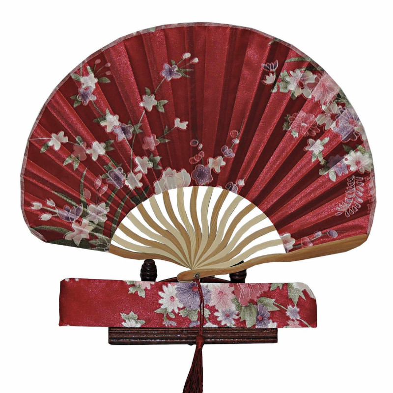  Fan - Bold shell-shaped with case - Burgundy