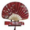  Fan - Bold shell-shaped with case - Burgundy