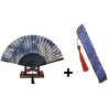  Fan - Butterflies with flowers [M6] with case - Light blue [Blue]