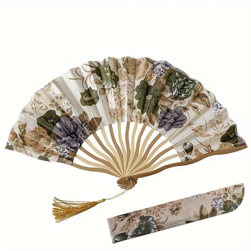 Fan - Wavy half fan with case - White/green