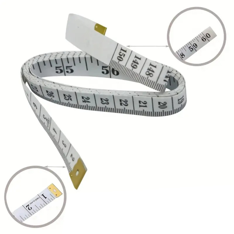 Soft Fabric Tape Measure - 150cm - 60 inches - White