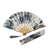 Fan - Wavy half fan with case - Black and white