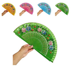Fan - Hand painted in wood...
