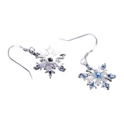  Earrings - Snowflake - Blue