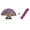 Fan - Butterflies with flowers [M6] with case - Purple [Brown]