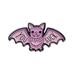  Brooch - Pin - Bat - Pink