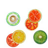  Wooden drink coasters - Fruit set - 10cm - 6-pack - Coaster