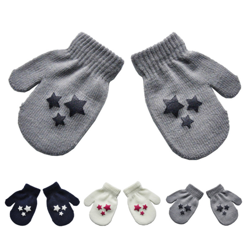  Mittens with stars for baby / toddler - Multiple color choices