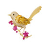 Brooch - Small bird - Black white yellow