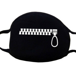 Face Mask - Black - Zipper...