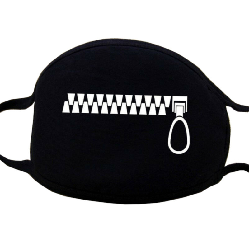  Face Mask - Black - Zipper - Masked