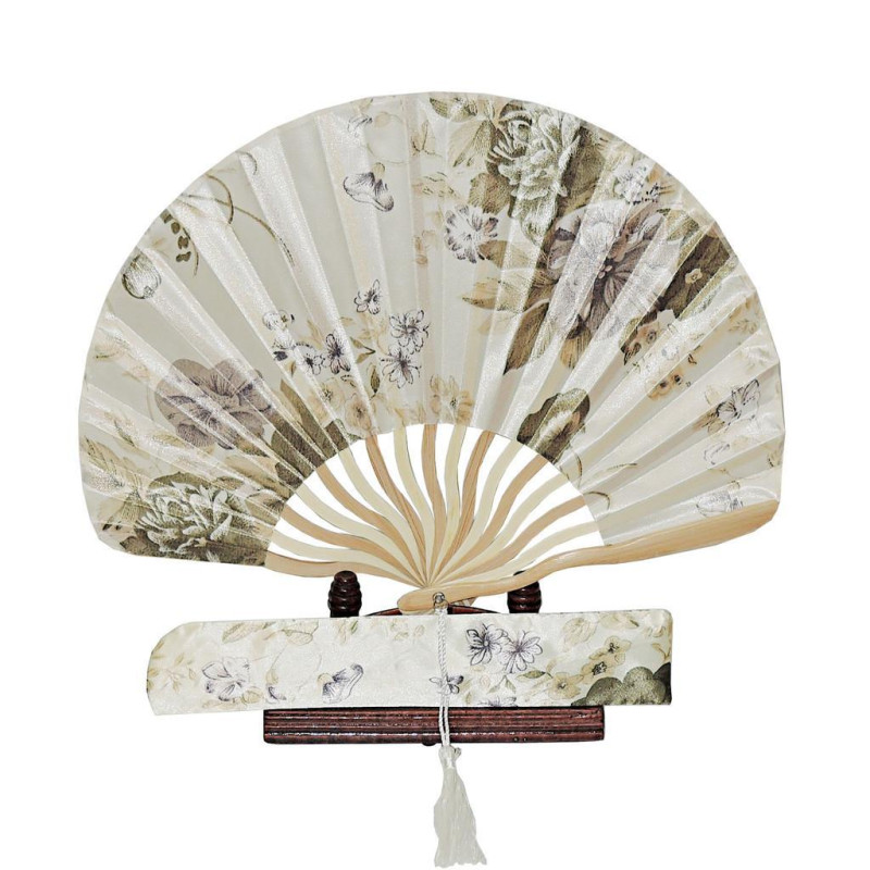  Fan - Wavy shell-shaped with case - White/green