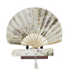  Fan - Wavy shell-shaped with case - White/green