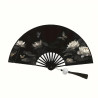  Fan - Large 26cm - M06 - Water lilies black white