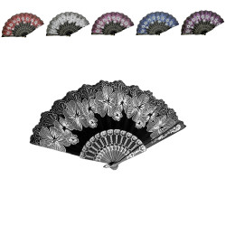  Fan - Chiffon flowers with...