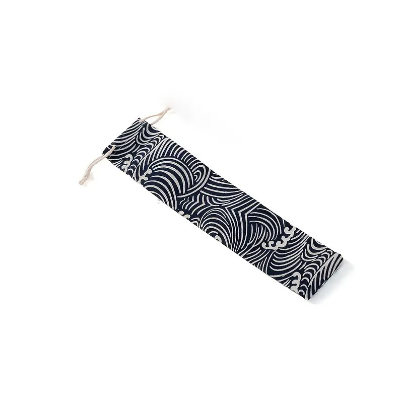 Larger fan case with pattern - Blue - White - Waves