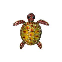 Brooch - Turtle - Yellow -...