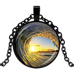 Glass necklace with motif...