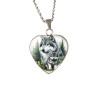 Glass necklace with motif [H20] - Wolf