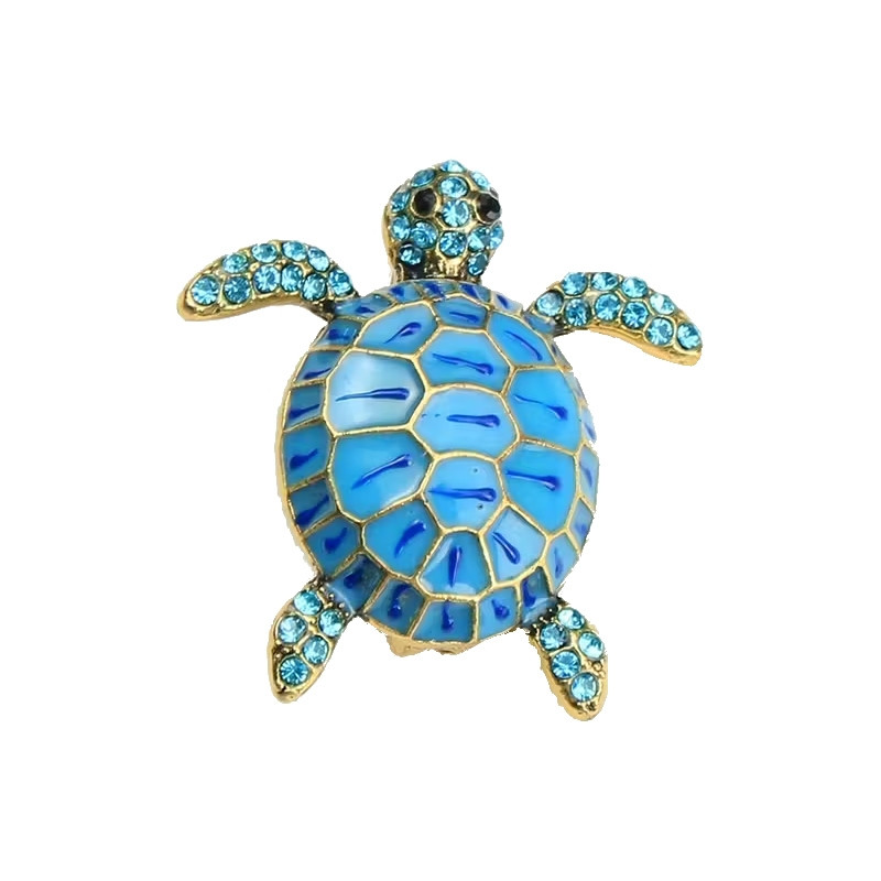 Brooch - Turtle - Blue - Turquoise