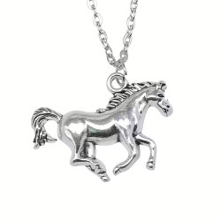  Necklace - Silver horse -...