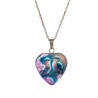 Glass necklace with motif [H22] - Blue Jay
