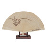 Wooden fan with punched motif [M14] - Orkide