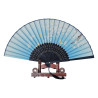 Fan - Butterflies with flowers [M14] - Blue