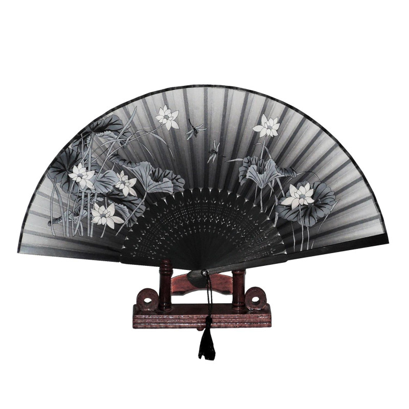 Fan - Oriental Winds [M02] - Water Lilies Black