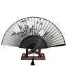 Fan - Oriental Winds [M23] - Grey with white flowers