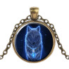  Glass necklace with motif [K01] - Spirit Wolf - Wolf