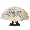 Wooden fan with punched motif [M19] - Geisha