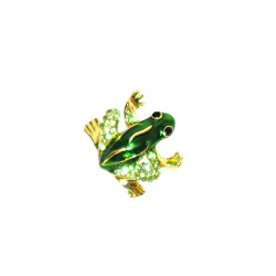 Brooch - Green frog