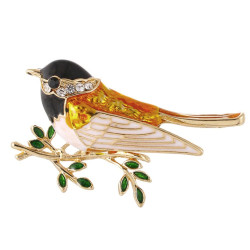 Brooch - Small bird - Black...