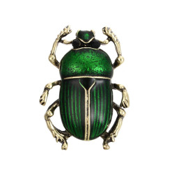 Brooch - Green beetle - Scarab