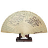 Wooden fan with punched motif [M20] - Great Wall of China