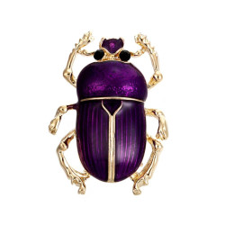 Brooch - Purple beetle -...