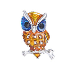 Brooch - Orange owl