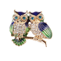 Brooch - Owls - Two on a...