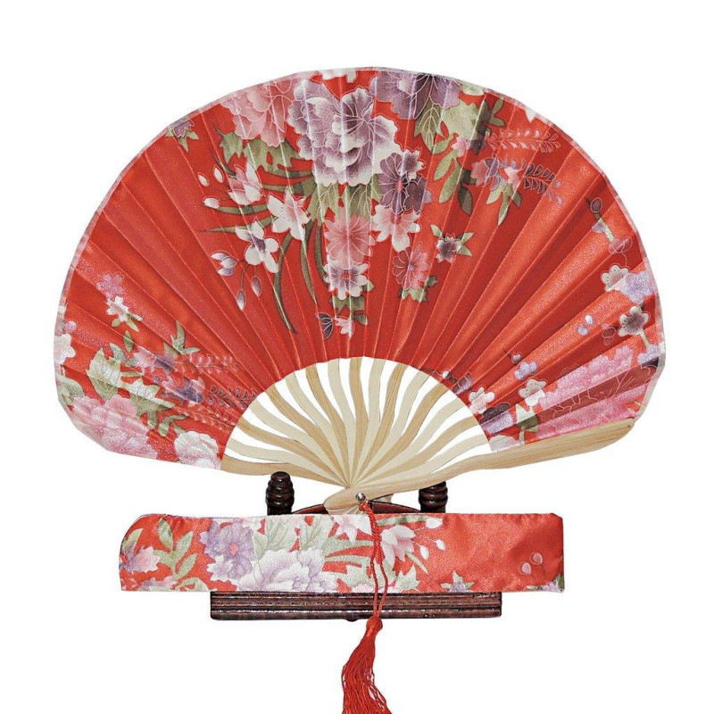  Fan - Wavy shell-shaped with case - Red
