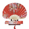  Fan - Wavy shell-shaped with case - Red