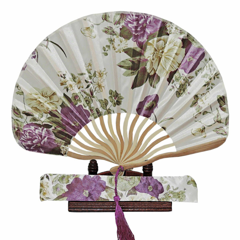  Fan - Wavy shell-shaped with case - White/purple