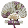  Fan - Wavy shell-shaped with case - White/purple
