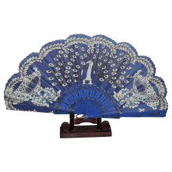  Fan - Glitter - Peacock with plastic base - Sun feathers - Multiple color choices