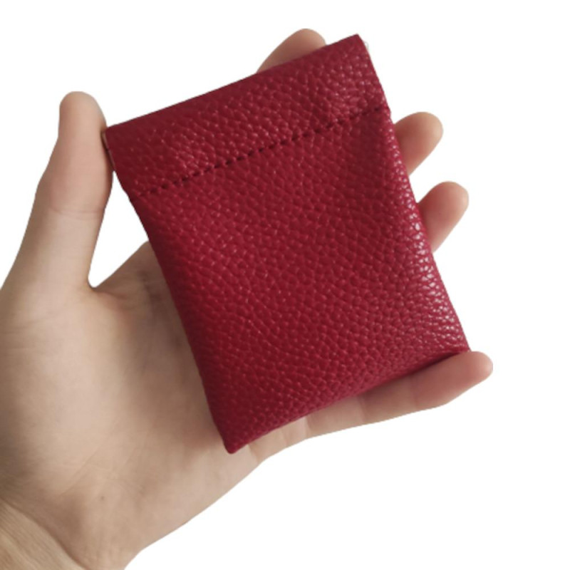  Coin purse - Clip opening - Purse - Wallet - Faux leather - Red